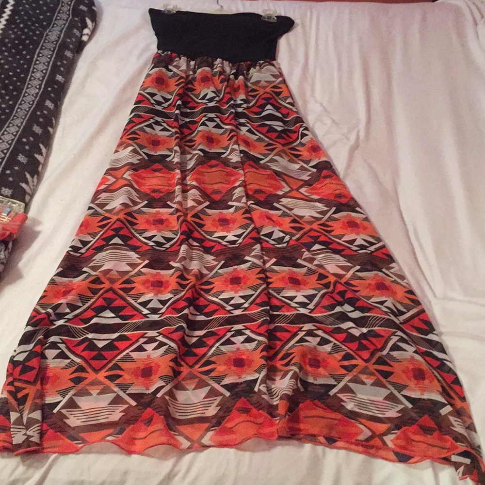 Strapless tribal dress